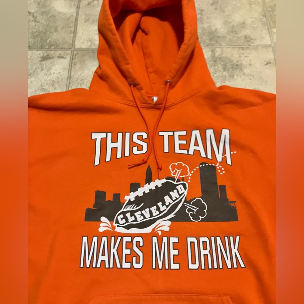 🔥Cleveland Browns 1994 NFL Vintage Hoodie Sweatshirt Adult L Rare Bernie Era